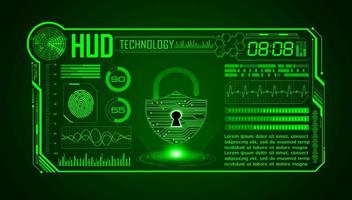 Modern HUD Technology Screen Background with padlock vector