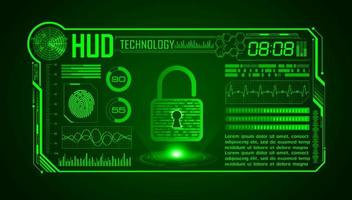 Modern HUD Technology Screen Background with lock vector