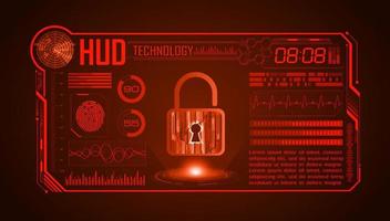 Modern HUD Technology Screen Background with lock vector