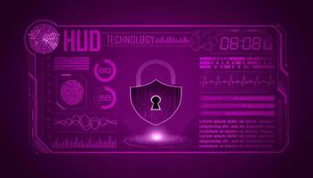 Modern HUD Technology Screen Background with padlock vector