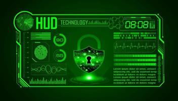 Modern HUD Technology Screen Background with padlock vector