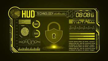 Modern HUD Technology Screen Background with padlock vector