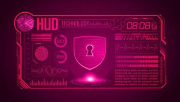 Modern HUD Technology Screen Background with padlock vector