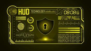 Modern HUD Technology Screen Background with padlock vector