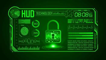 Modern HUD Technology Screen Background with lock vector