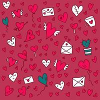 Romantic valentine elements collection for stickers, t-shirts, postcards. vector