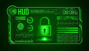 Modern HUD Technology Screen Background with lock vector