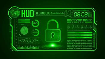 fondo de pantalla de tecnología hud moderna con bloqueo vector