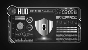 Modern HUD Technology Screen Background with lock vector