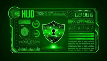 Modern HUD Technology Screen Background with lock vector