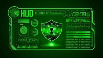 Modern HUD Technology Screen Background with lock vector