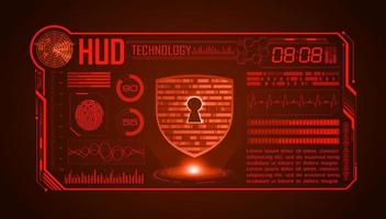 Modern HUD Technology Screen Background with lock vector