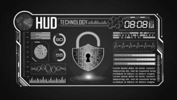 Modern HUD Technology Screen Background with lock vector