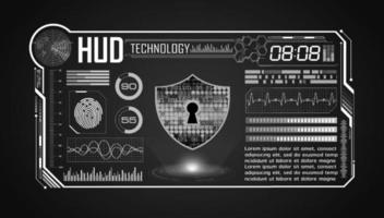 Modern HUD Technology Screen Background with lock vector