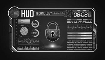 fondo de pantalla de tecnología hud moderna con bloqueo vector