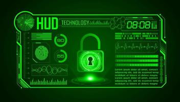 Modern HUD Technology Screen Background with lock vector