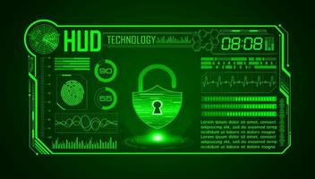 Modern HUD Technology Screen Background with lock vector