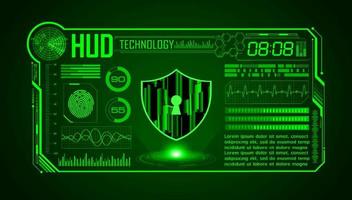 Modern HUD Technology Screen Background with lock vector