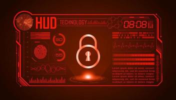 Modern HUD Technology Screen Background with lock vector