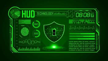 Modern HUD Technology Screen Background with lock vector