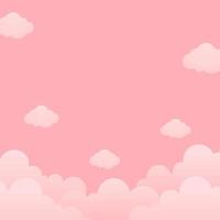 fondo rosa con ilustración de nubes para la celebración del día de san valentín y tarjeta de felicitación vector