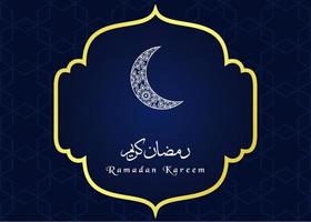 ramadan kareem greeting background design with moon illustration vector