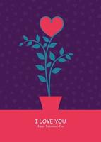 illustration of a tree that has heart-shaped flowers. background design that can be used for greeting cards on valentines day vector