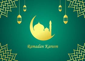 ramadan kareem greeting background design with mosque illustration vector