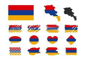 Armenia flag design or armenia national flag vector design set. Map