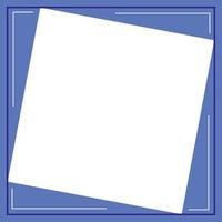 Blue and white background color with stripe line shape. Square. Suitable for social media post and web internet ads. Template layout. Frame, boarder for text, picture, advertisement. Empty space. vector