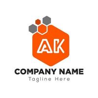 Abstract AK letter modern initial logo design vector