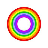 colorido arco iris circular. forma redonda. emblema, símbolo lgbt. vector