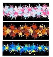 set of multi-colored blot borders vector