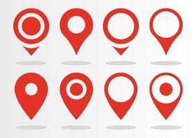Pointer collection. Red map pins. vector