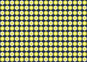 Blue background with yellow hexagons and stars. Seamless pattern. vector