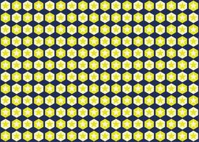 Blue background with yellow hexagons and stars. Seamless pattern. vector