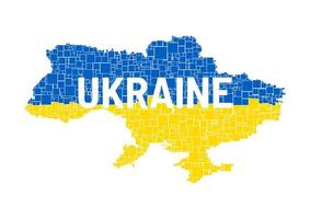 Map country Ukraine vector color illustration for banner web design advertising. Squares pattern.