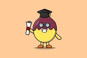 Sweet potato cartoon clever student with pencil vector