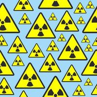 radiactividad triángulo emblemas peligro poder icono fondo transparente negro amarillo y azul claro colores.