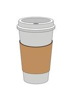 Isolated Disposable Coffee Cup Vector Icon.