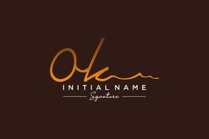 Initial OK signature logo template vector. Hand drawn Calligraphy lettering Vector illustration.