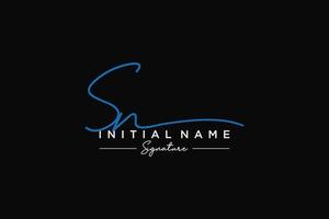 Initial SN signature logo template vector. Hand drawn Calligraphy lettering Vector illustration.