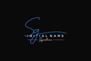 Initial SG signature logo template vector. Hand drawn Calligraphy lettering Vector illustration.