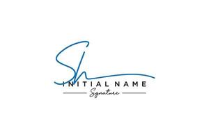 Initial SH signature logo template vector. Hand drawn Calligraphy lettering Vector illustration.