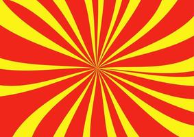 Starburst. Abstract background. Red and yellow stripe backdrop. Waved spiral stripes. Bright colors. vector