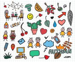 Set of different colorful doodle sketch designs. vector