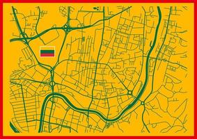 Vilnius city map poster. Map of Vilnius street map poster. Vilnius map vector illustration. Lithuania flag. Lithuania  Vector Illustration  in colorful Style.