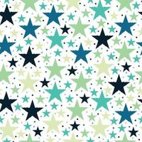 Blue, green, black and yellow stars seamless background. Wrapping paper, fabric, textile or print. Christmas time. Sky. Cosmos. vector