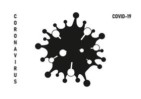 Dangerous virus black icon illustration. crown virus warning sign logo concept isolated on white background. covid-19. pandemic. vector