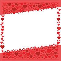 Red, pink and white square background color with stripe line shape. Hearts, Valentines day, love. Suitable for social media post and web. Frame, boarder for text, picture, advertisement. Empty space. vector